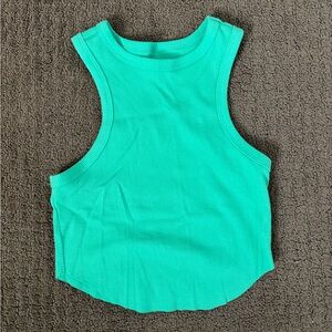 Green Ribbed Tank Top